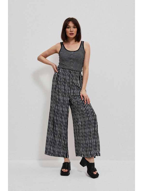 Moodo Fekete-fehér csíkos felső gombokkal Moodo