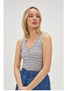 Moodo Fehér csíkos top gombokkal Moodo