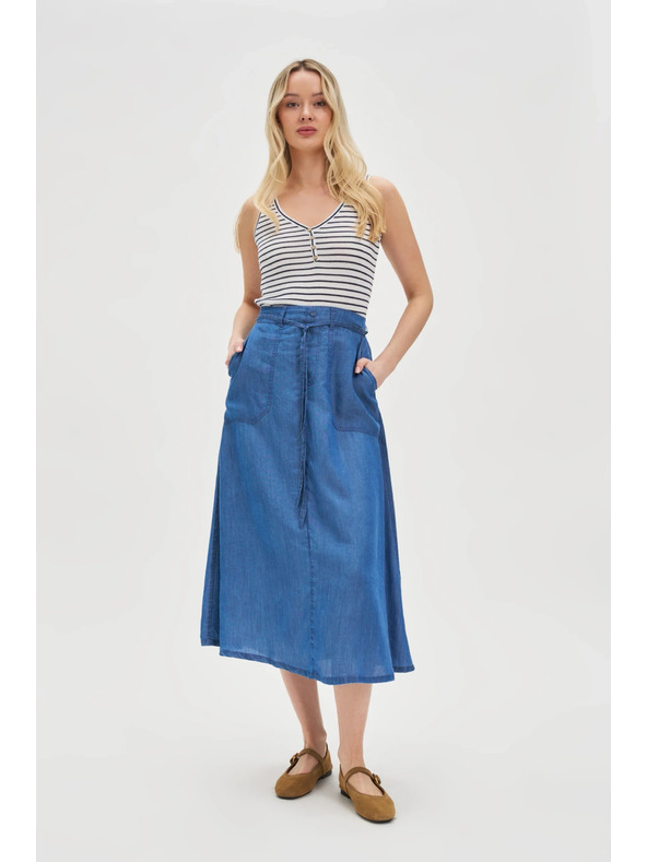 Moodo Fehér csíkos top gombokkal Moodo