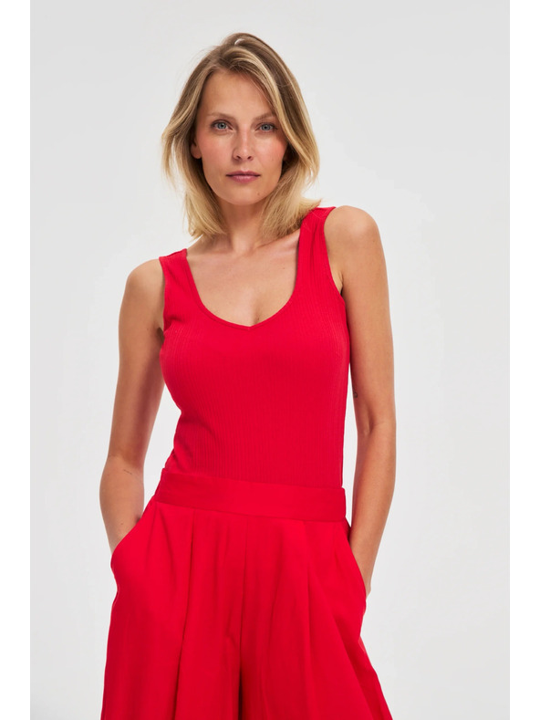 Moodo Piros bordázott top Moodo