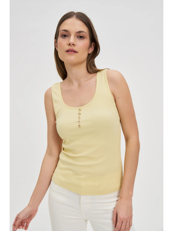 Moodo Sárga bordázott top gombokkal Moodo