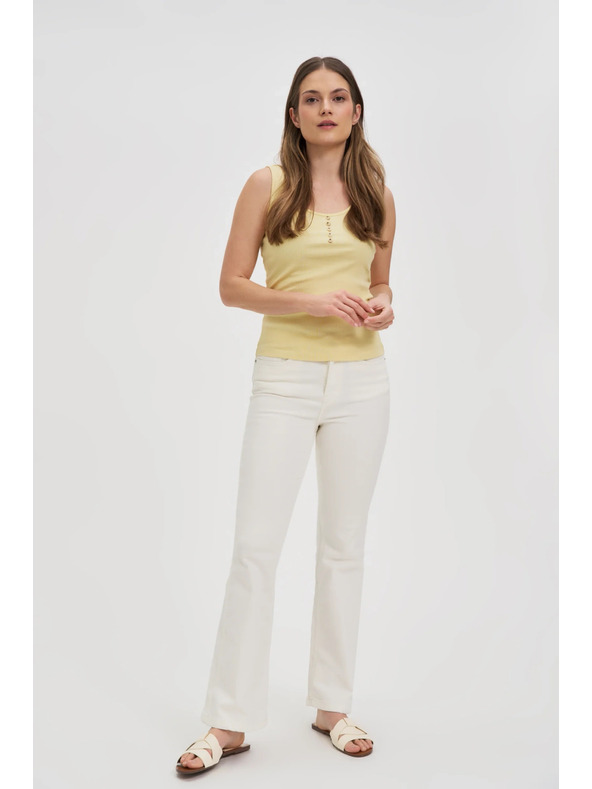 Moodo Sárga bordázott top gombokkal Moodo