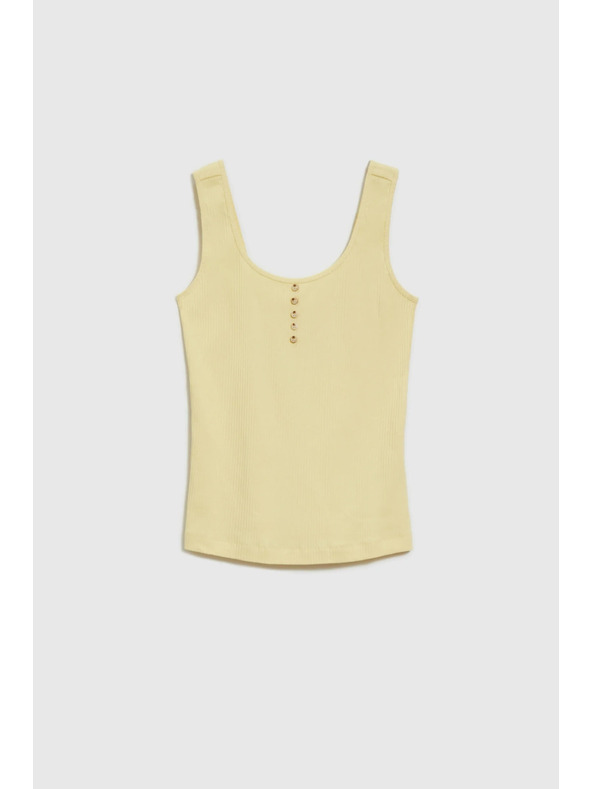 Moodo Sárga bordázott top gombokkal Moodo