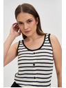 Moodo Fehér-fekete csíkos top Moodo