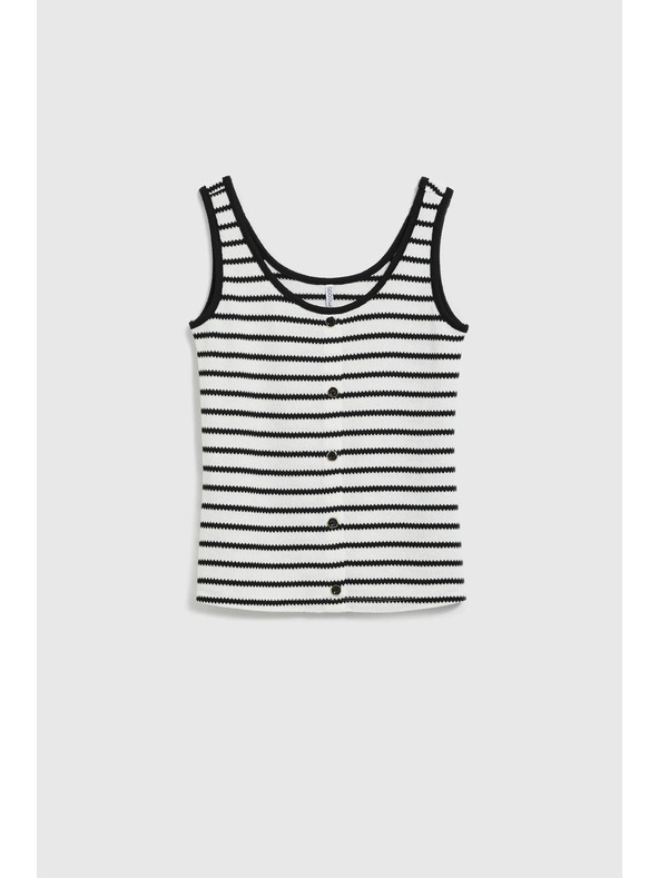 Moodo Fehér-fekete csíkos top Moodo