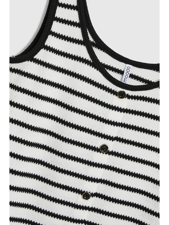 Moodo Fehér-fekete csíkos top Moodo