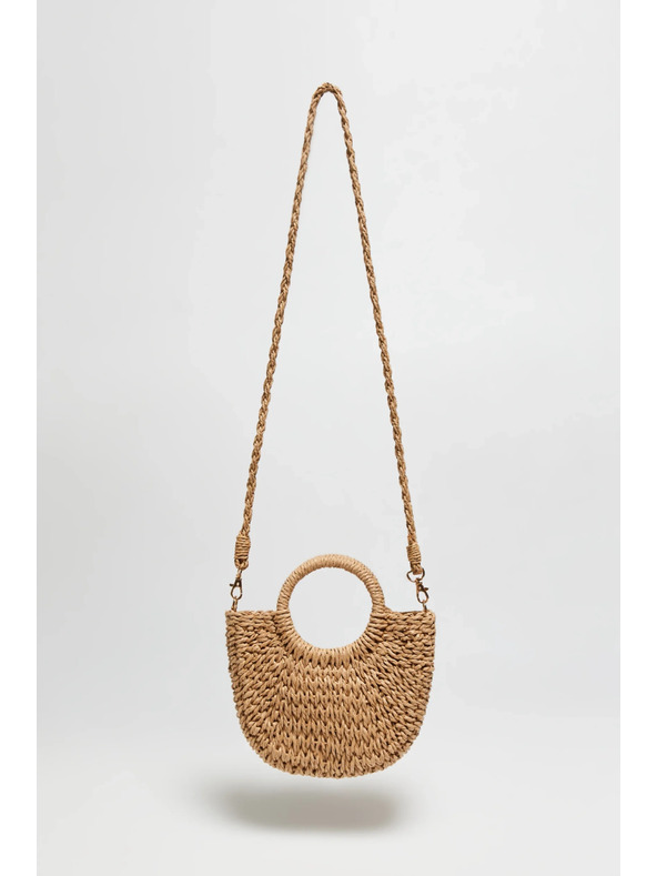 Moodo Kötött táska kerek fogantyúval, bézs Moodo