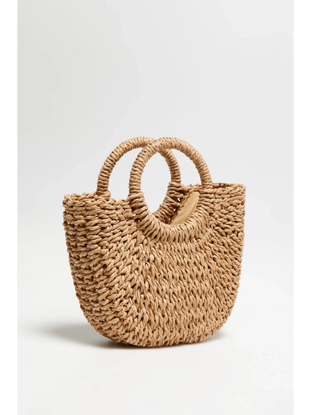 Moodo Kötött táska kerek fogantyúval, bézs Moodo