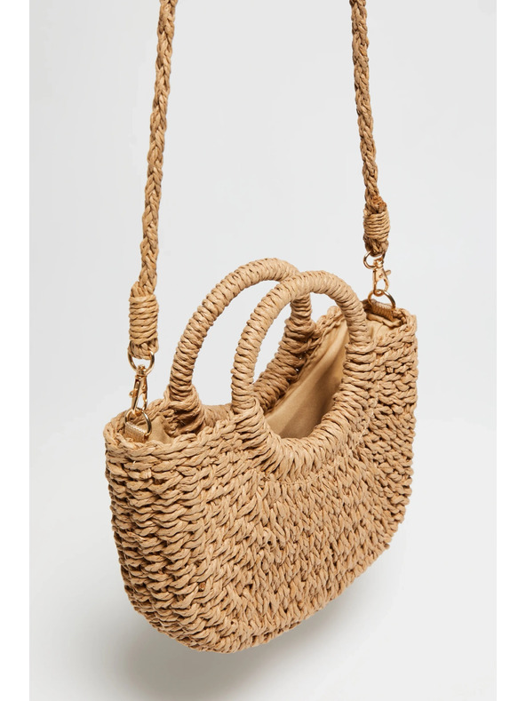 Moodo Kötött táska kerek fogantyúval, bézs Moodo