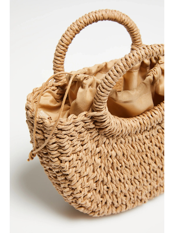 Moodo Kötött táska kerek fogantyúval, bézs Moodo