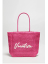 Moodo Kötött táska felirattal, rózsaszín Moodo
