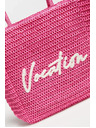 Moodo Kötött táska felirattal, rózsaszín Moodo
