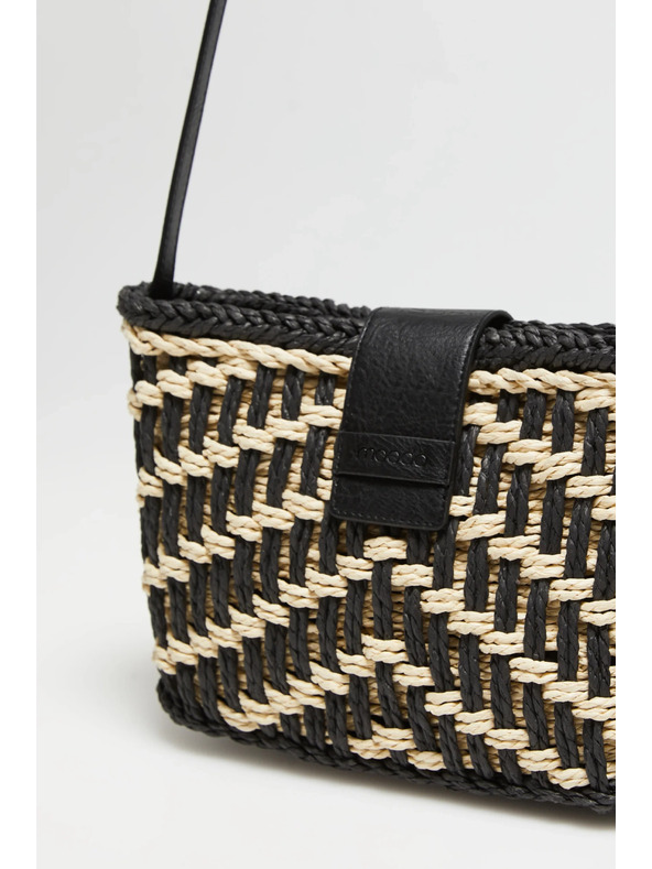 Moodo Fekete szalma táska Moodo