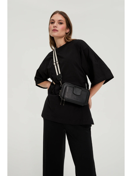 Moodo Fekete táska széles pánttal Moodo