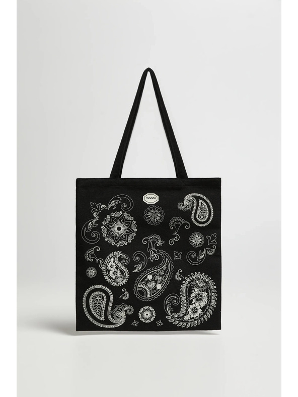 Moodo Fekete bevásárlótáska nyomattal Moodo
