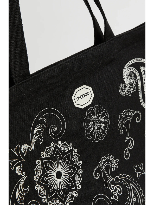Moodo Fekete bevásárlótáska nyomattal Moodo
