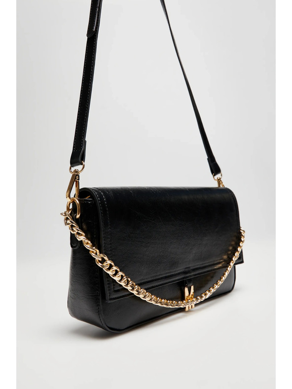 Moodo Elegáns fekete táska lánccal Moodo