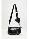 Moodo Kígyóbőr hatású dupla táska fekete Moodo