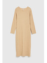 Moodo Bézs midi ruha hosszú ujjal Moodo