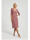 Moodo Sima V-nyakú ruha púderrózsaszín Moodo