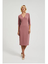 Moodo Sima V-nyakú ruha púderrózsaszín Moodo