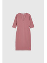 Moodo Sima V-nyakú ruha púderrózsaszín Moodo