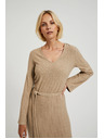 Moodo Bordázott midi ruha bézs Moodo