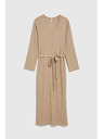 Moodo Bordázott midi ruha bézs Moodo