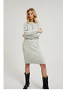 Moodo Egyszerű szürke kötött ruha Moodo