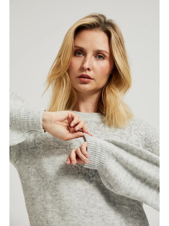 Moodo Egyszerű szürke kötött ruha Moodo