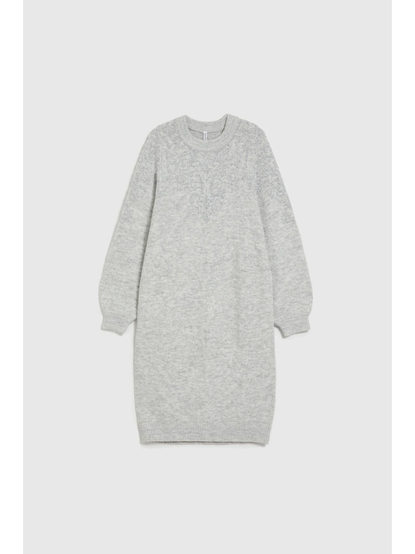 Moodo Egyszerű szürke kötött ruha Moodo