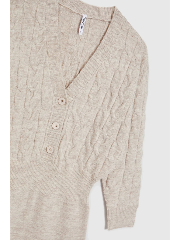 Moodo Kötött bézs ruha gombokkal díszítve Moodo