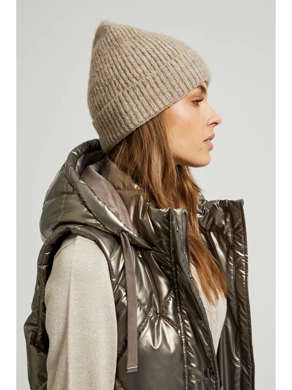 Moodo Sapka metálfényű fonallal, bézs Moodo