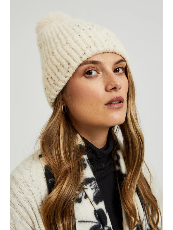 Moodo Meleg bojtos sapka, bézs Moodo