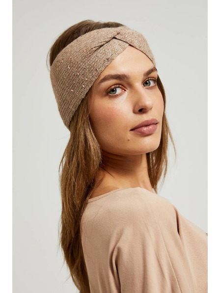 Moodo Flitterekkel díszített fejpánt, bézs Moodo