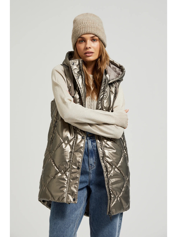 Moodo Steppelt kapucnis mellény, bézs Moodo