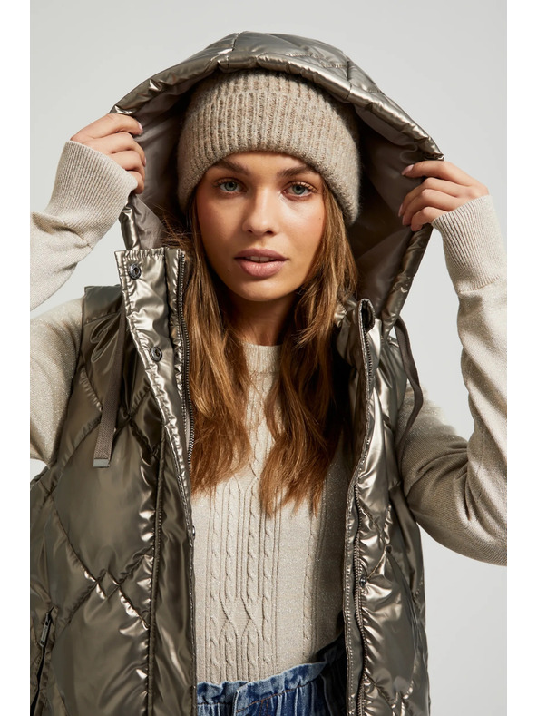 Moodo Steppelt kapucnis mellény, bézs Moodo