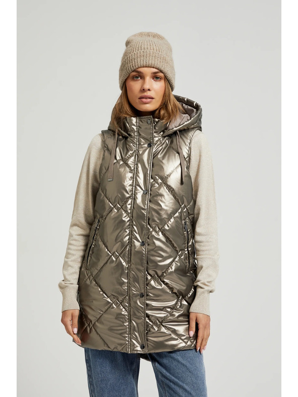 Moodo Steppelt kapucnis mellény, bézs Moodo