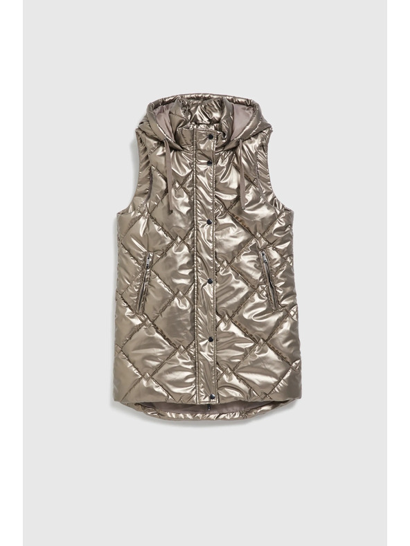 Moodo Steppelt kapucnis mellény, bézs Moodo