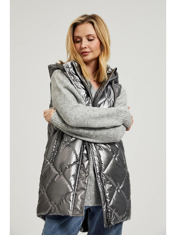 Moodo Steppelt kapucnis mellény, ezüst Moodo