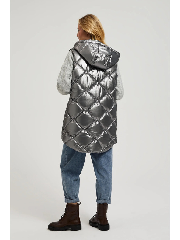 Moodo Steppelt kapucnis mellény, ezüst Moodo