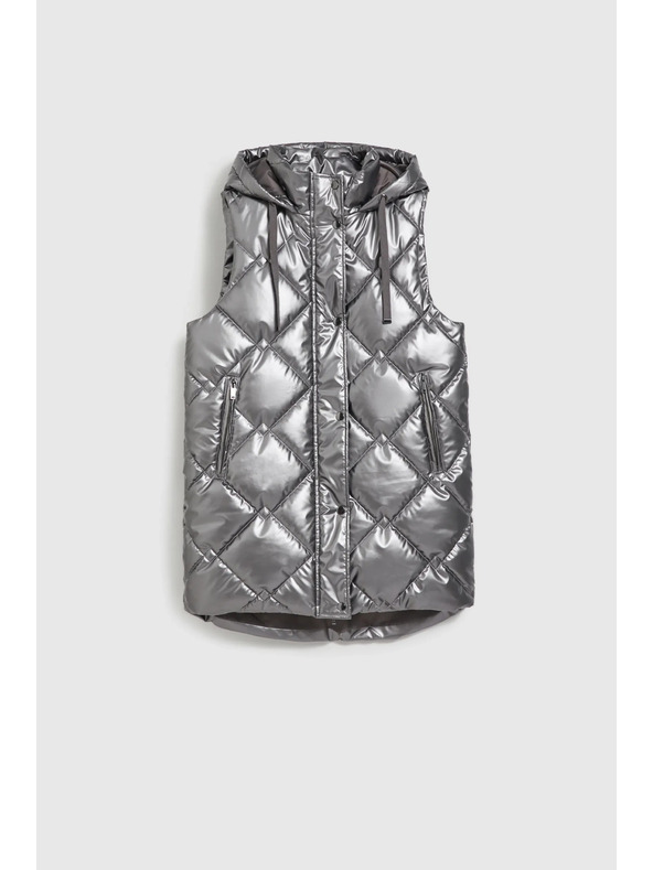 Moodo Steppelt kapucnis mellény, ezüst Moodo