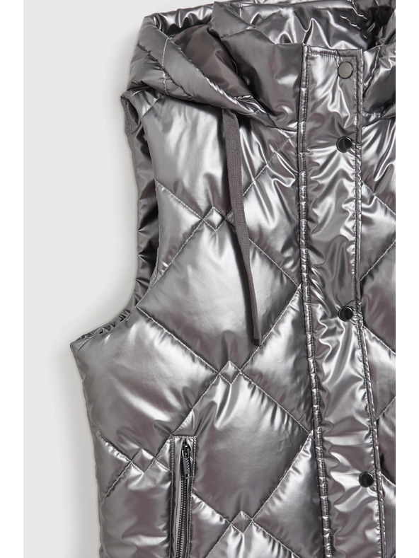 Moodo Steppelt kapucnis mellény, ezüst Moodo