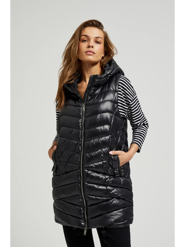 Moodo Steppelt cipzáras mellény, fekete Moodo