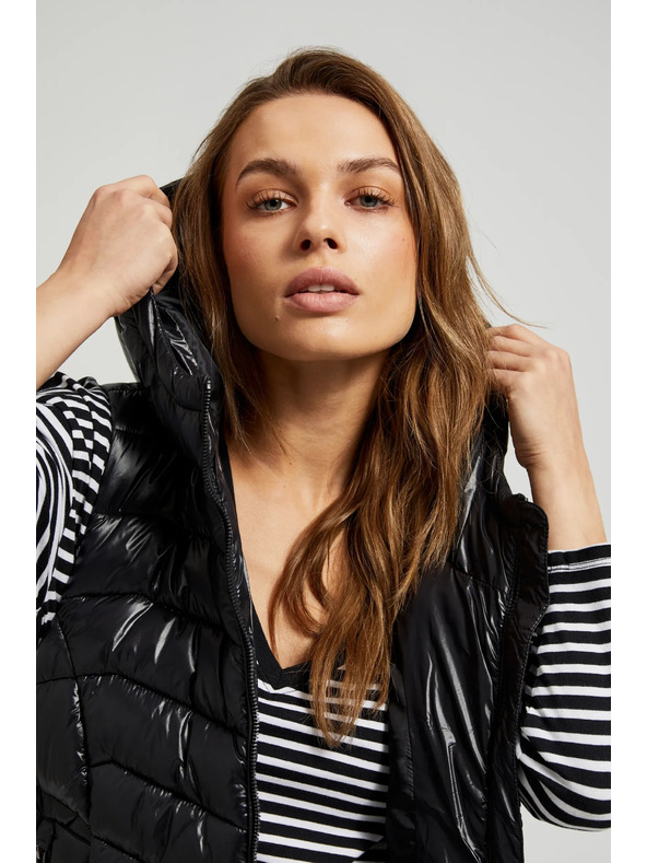 Moodo Steppelt cipzáras mellény, fekete Moodo