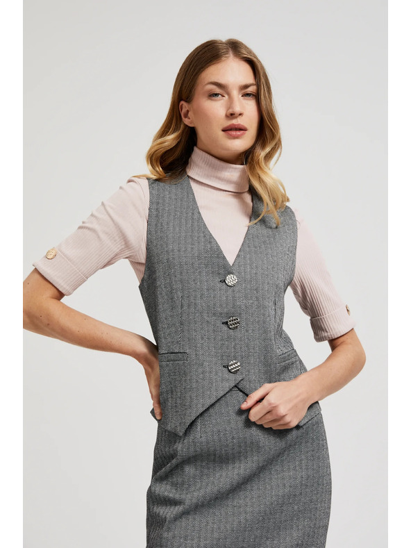 Moodo Elegáns mellény, szürke ezüst gombokkal Moodo