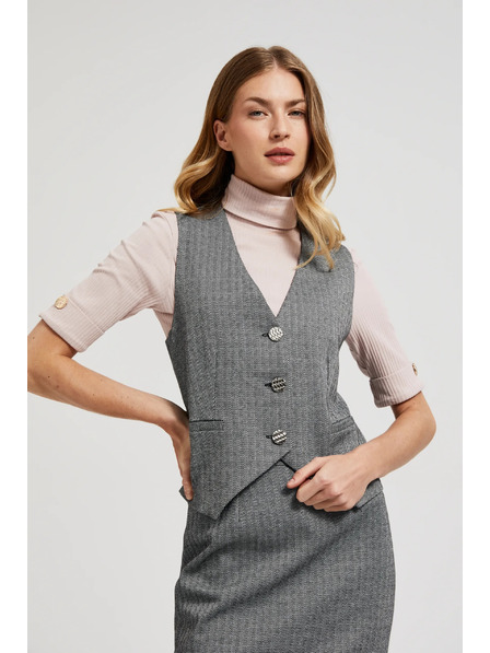 Moodo Elegáns mellény, szürke ezüst gombokkal Moodo
