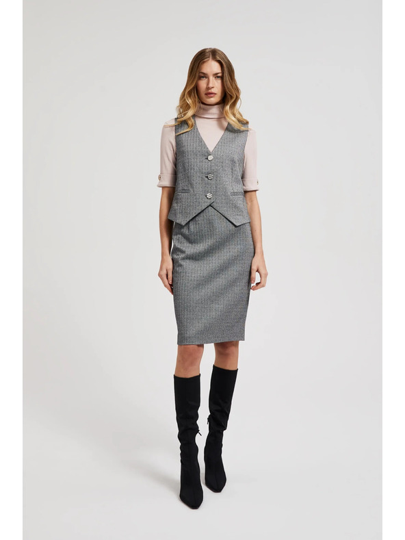 Moodo Elegáns mellény, szürke ezüst gombokkal Moodo