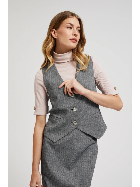 Moodo Elegáns mellény, szürke ezüst gombokkal Moodo