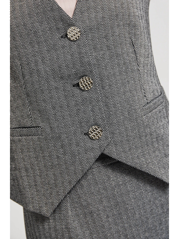 Moodo Elegáns mellény, szürke ezüst gombokkal Moodo